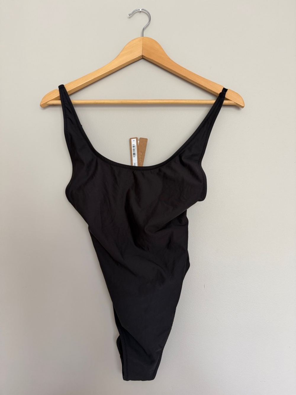 SKIMS Black Scoop-Neck One-Piece